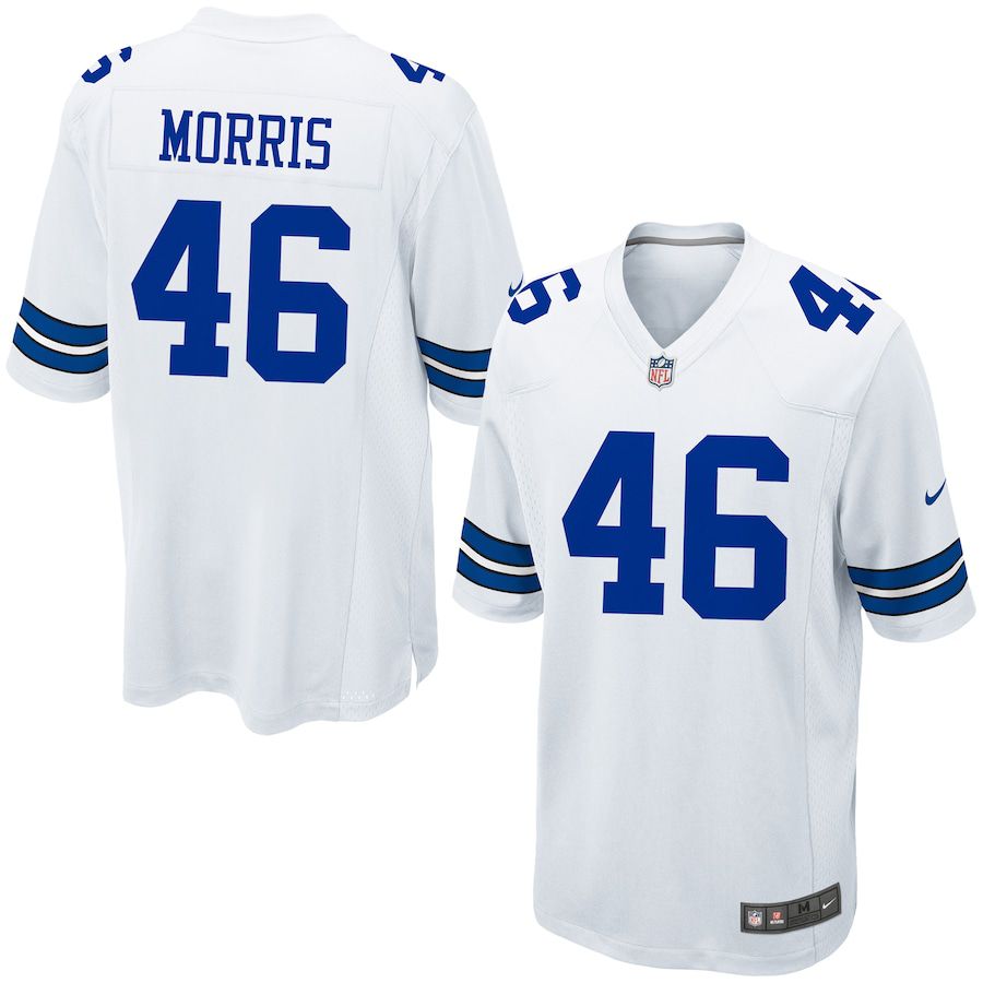 Men Dallas Cowboys #46 Alfred Morris Nike White Game NFL Jersey